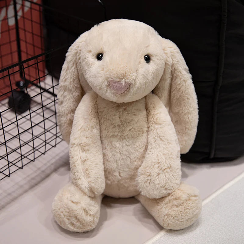 Lindo conejo de peluche de juguete suave relleno de orejas largas muñeca de conejito divertido compañero para dormir del bebé delicado decoración del hogar regalos para niños