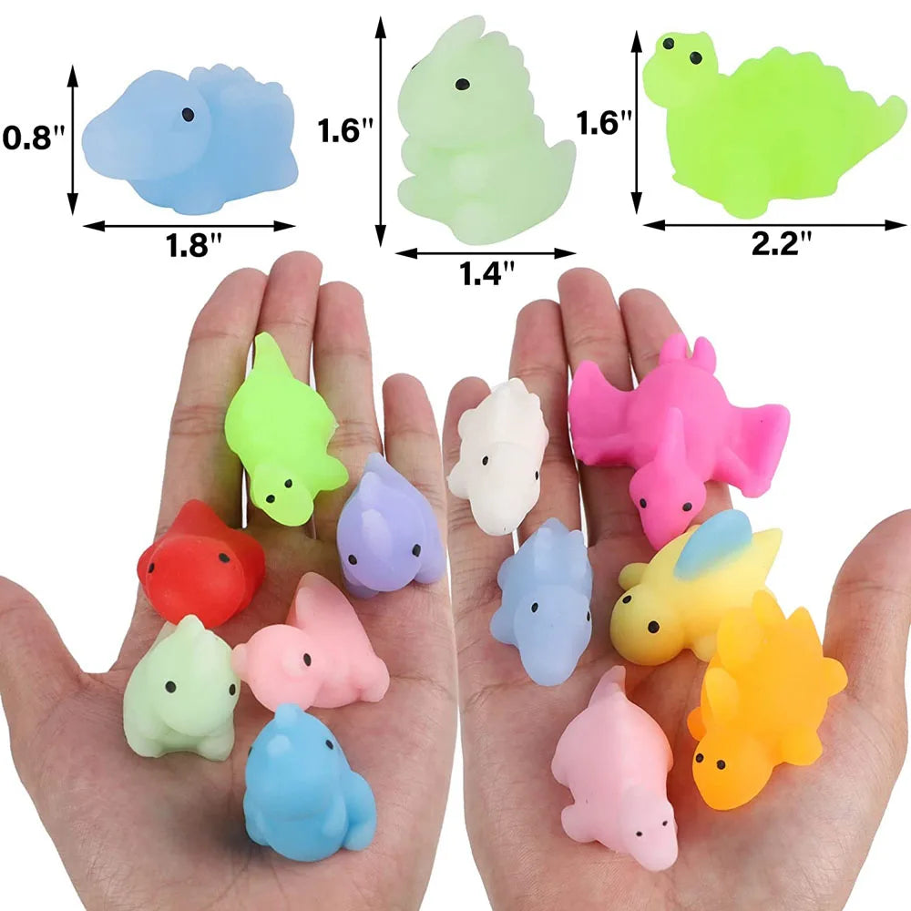 12/36 Uds Mochi juguetes blandos Kawaii recuerdos de fiesta Mini juguetes Fidget dinosaurio Animal alivio del estrés Squishies para el premio en el aula Gif
