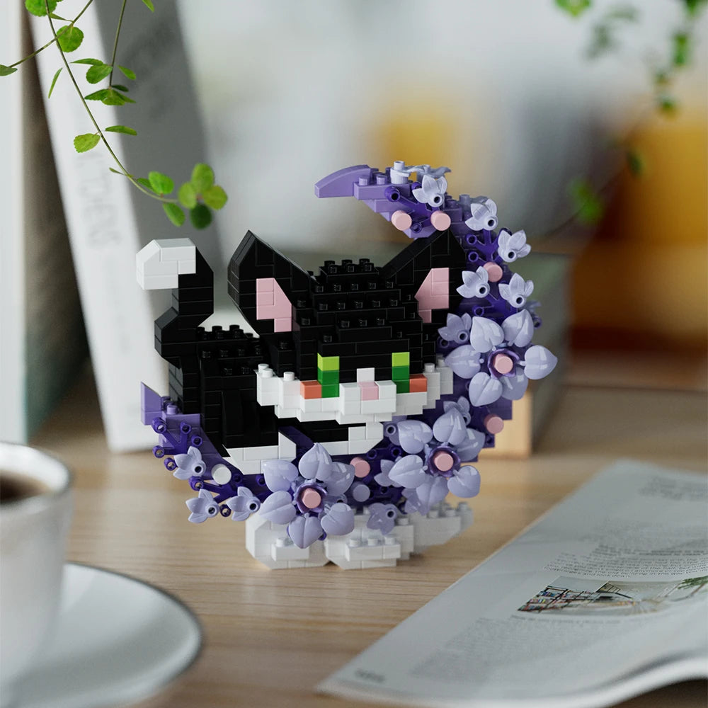 Mini perro gato panda mapache lindo mascota pequeño miniatura de bloques de construcción serie adornos juguete para niños regalos de cumpleaños de Navidad para niños