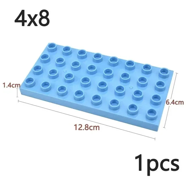 Placa base Duploes de gran tamaño, placas de montaje de ladrillos de 16x16 puntos, partículas grandes, figuras clásicas de animales, bloques de construcción, juguetes para niños