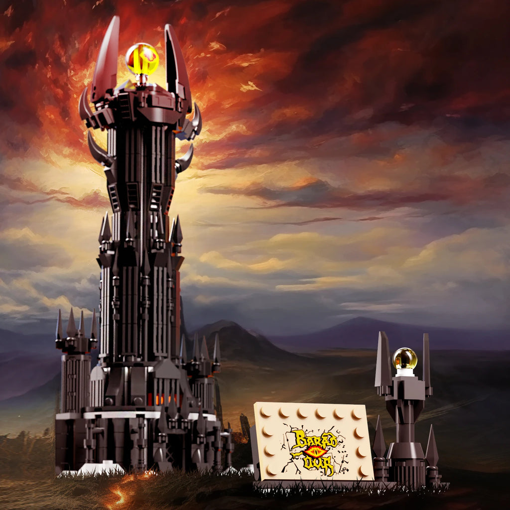Bloques de construcción de libros mágicos de torre negra, modelo de Castillo mágico oscuro, ladrillos de montaje con luces, juguetes para niños, regalos de navidad, 966 Uds.