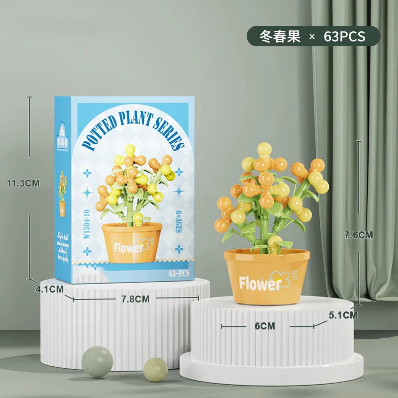 Ramo de flores Mini Diy juguetes de bloques de construcción para niños bloques para adultos Constructor Micro ladrillos conjunto de construcción regalo