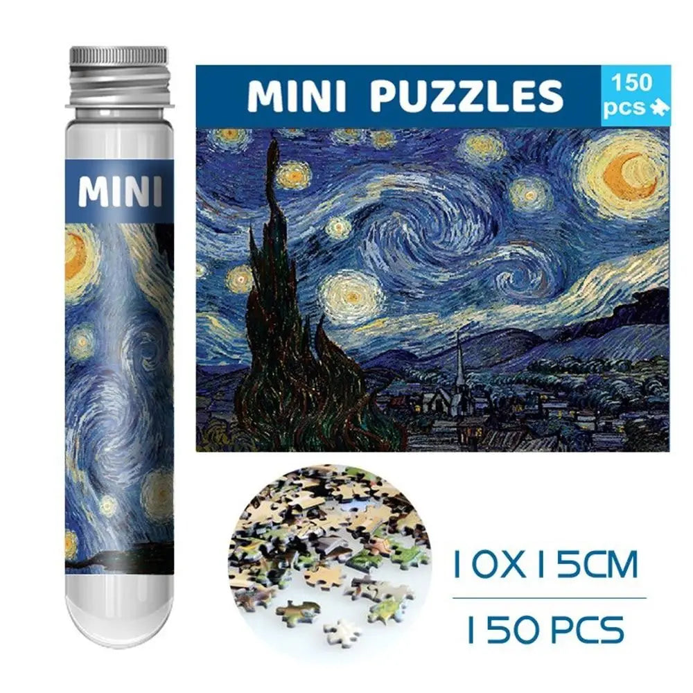 Rompecabezas de pintura al óleo para adultos y niños, Mini tubo de ensayo, regalos, juguetes educativos familiares, 150 piezas por juego
