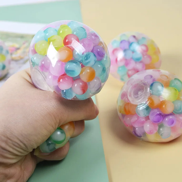 6cm niños exótico pellizco el arco iris cuenta Bola reductora de presión Bola de ventilación juguete de descompresión TPR pellizco Le bola de uva juguetes para adultos