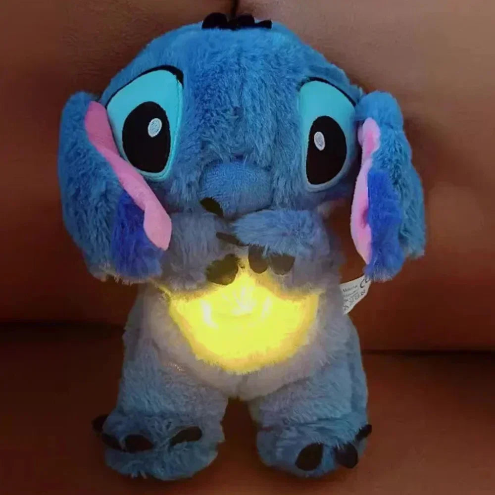 Muñeco de peluche Kawaii Stitch para bebé, compañero para dormir, sonido relajante, Musical Kawaii con bolsa de aire y muñeca ligera, juguetes para respirar, regalos