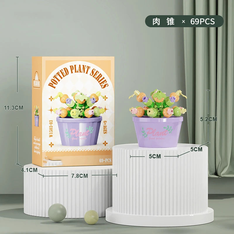 Ramo de flores Mini Diy juguetes de bloques de construcción para niños bloques para adultos Constructor Micro ladrillos conjunto de construcción regalo