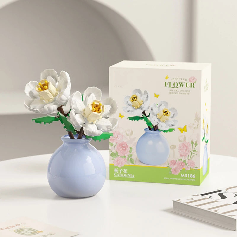 Ramo de flores para adultos, micropartículas de bloques de construcción, juguete para niños y niñas de 6 a 12 años, regalo de cumpleaños, Mini ladrillos de flores