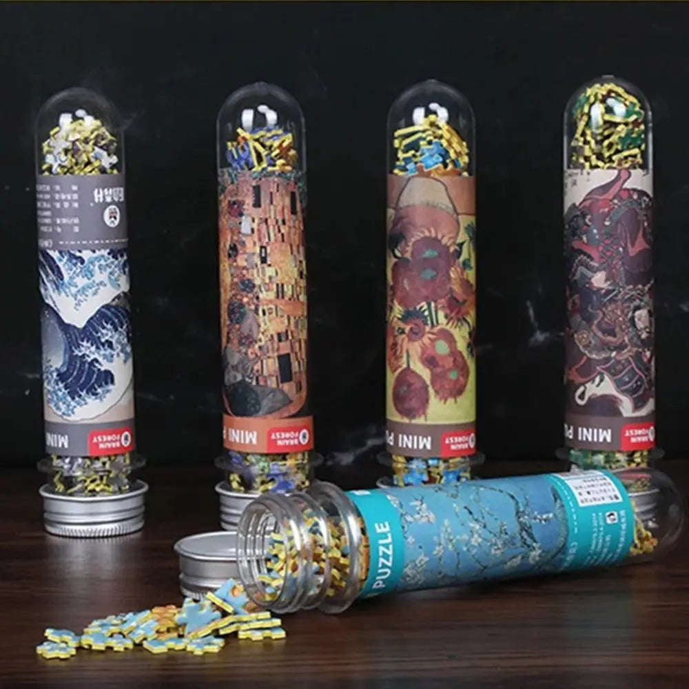 Rompecabezas de pintura al óleo para adultos y niños, Mini tubo de ensayo, regalos, juguetes educativos familiares, 150 piezas por juego
