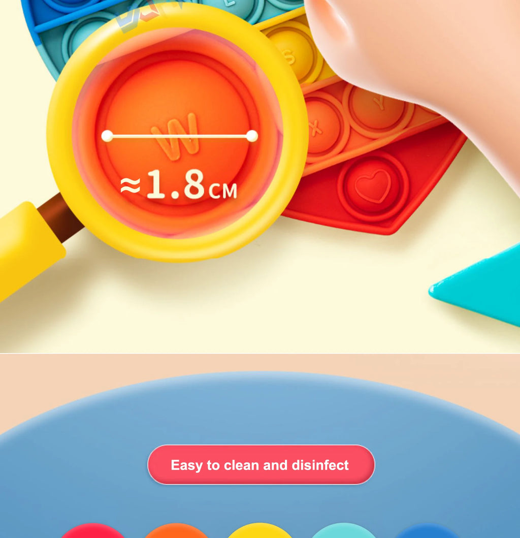 Arco Iris Pop Push Bubblle Fidget juguetes antiestrés para niños adultos juguetes sensoriales de necesidades especiales juguetes interactivos para niños