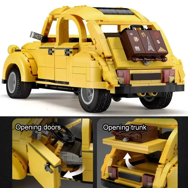 Vehículos técnicos Cada, 1238 Uds., bloques de construcción MOC, ladrillos para adultos 1:12, coches Retro, modelo, juguetes de construcción para niños, regalos