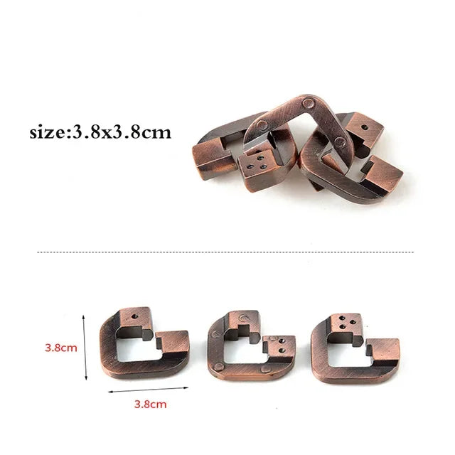 Rompecabezas de Metal IQ clásico para niños y adultos, rompecabezas mágico desconcertante, juego de rompecabezas con cordón, desbloqueo, juguete novedoso, 1 ud.