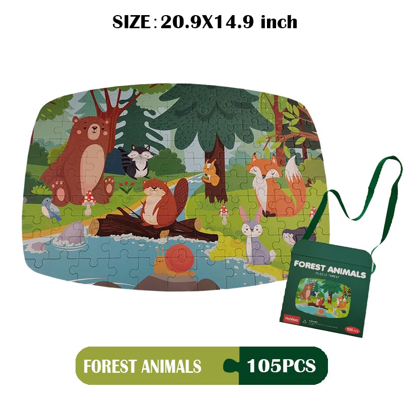 Hahowa-rompecabezas de animales único para niños, juguete con caja de regalo de papel, juegos educativos Montesorri, juguetes, regalos para niños