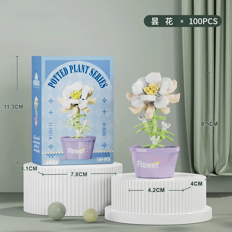 Ramo de flores Mini Diy juguetes de bloques de construcción para niños bloques para adultos Constructor Micro ladrillos conjunto de construcción regalo