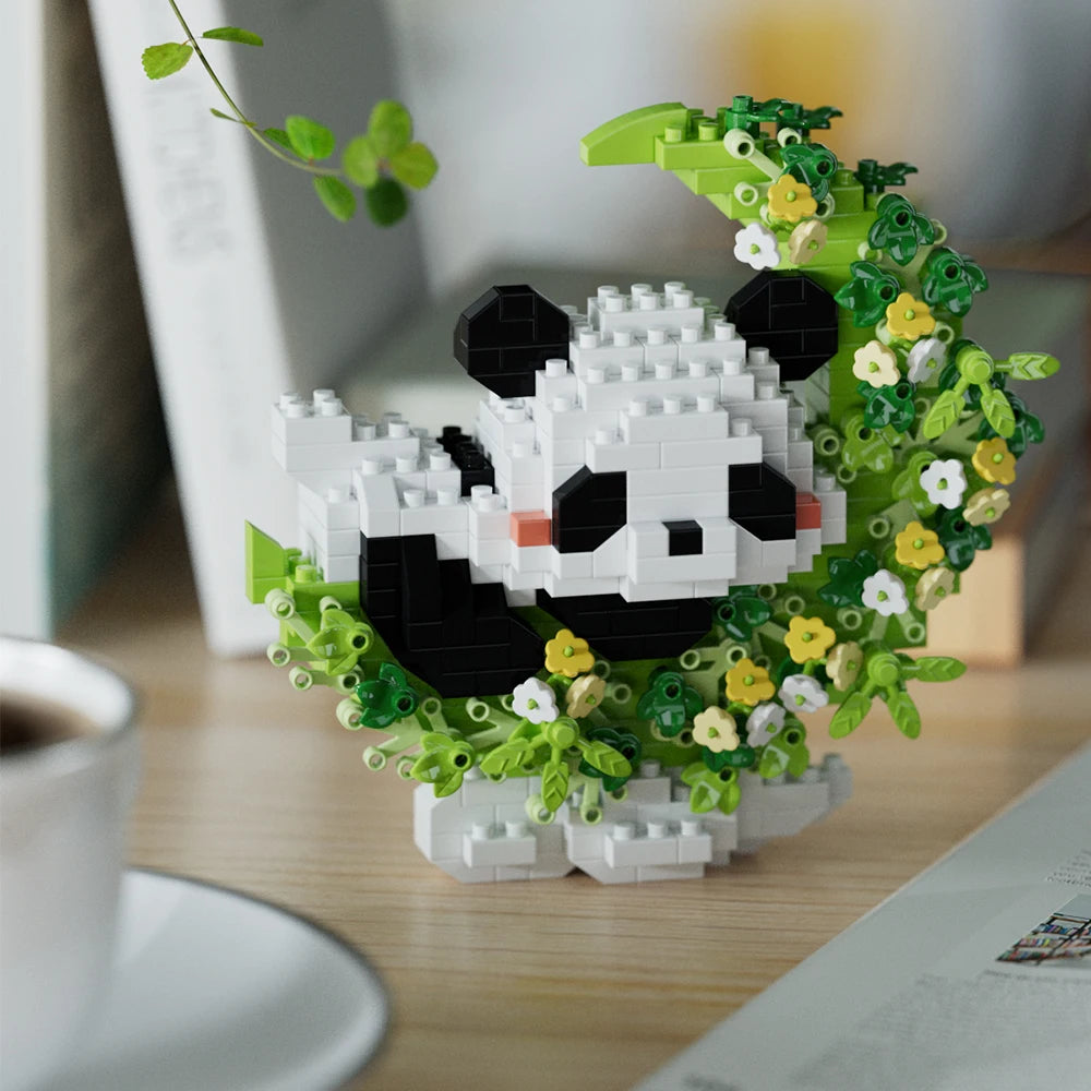 Mini perro gato panda mapache lindo mascota pequeño miniatura de bloques de construcción serie adornos juguete para niños regalos de cumpleaños de Navidad para niños
