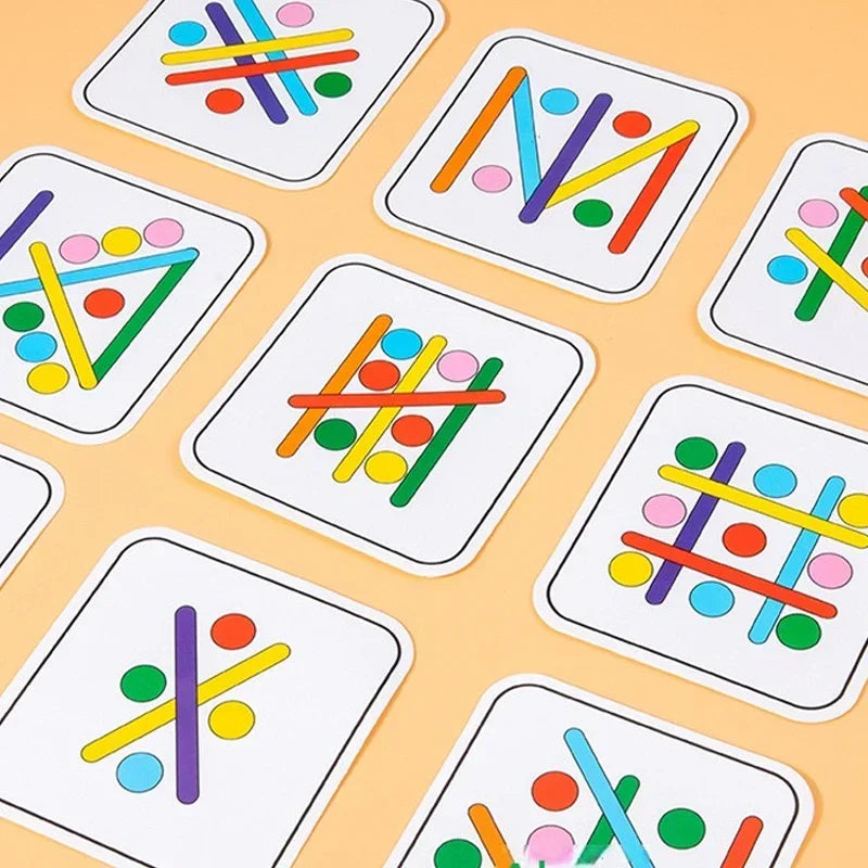 Rompecabezas Montessori para niños, juego de rompecabezas 3D de madera, palo Tangram, forma de anillo geométrico a juego, juguetes educativos para edades tempranas