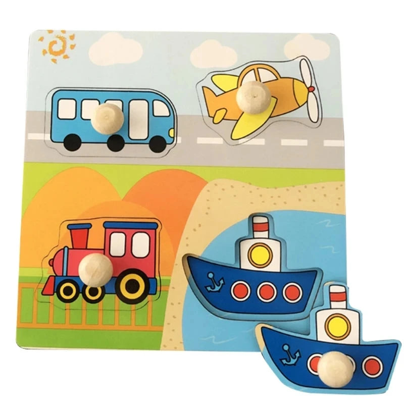 Juguetes Montessori para bebés, rompecabezas de madera 3D, tablero para rascar a mano para niños, rompecabezas para niños, educación temprana, juguete cognitivo de frutas