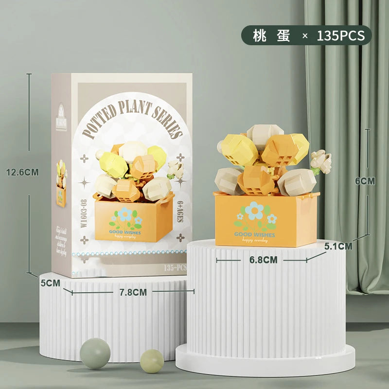 Ramo de flores Mini Diy juguetes de bloques de construcción para niños bloques para adultos Constructor Micro ladrillos conjunto de construcción regalo
