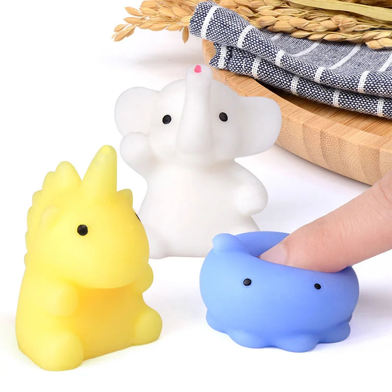 50-5 uds. De juguetes blandos Kawaii Mochi Anima para niños, pelota antiestrés para apretar, recuerdos de fiesta, juguetes para aliviar el estrés para cumpleaños