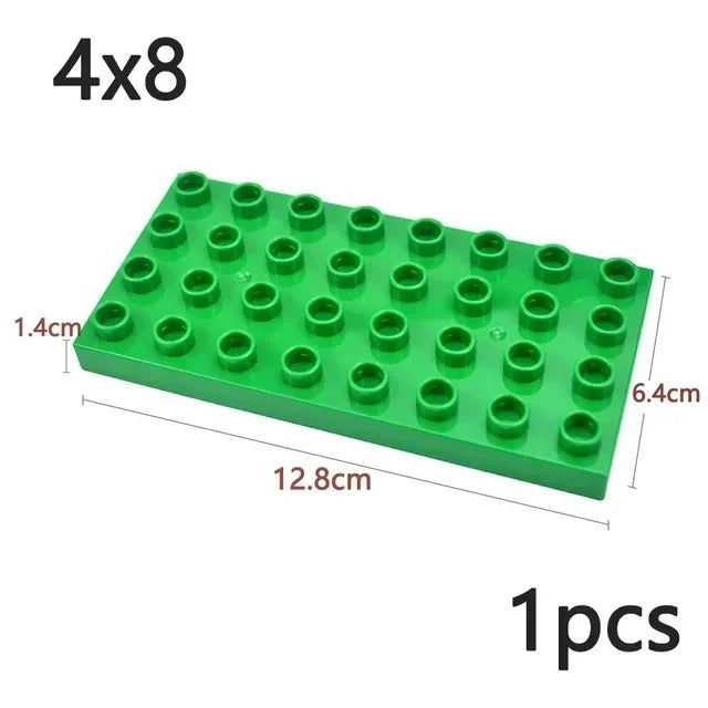 Placa base Duploes de gran tamaño, placas de montaje de ladrillos de 16x16 puntos, partículas grandes, figuras clásicas de animales, bloques de construcción, juguetes para niños