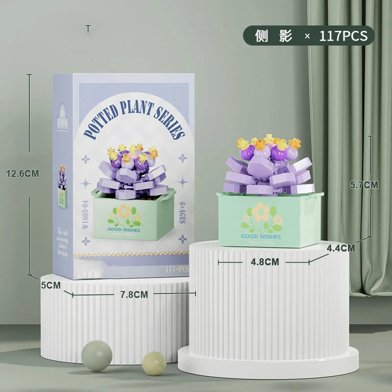 Ramo de flores Mini Diy juguetes de bloques de construcción para niños bloques para adultos Constructor Micro ladrillos conjunto de construcción regalo