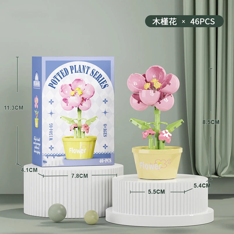 Ramo de flores Mini Diy juguetes de bloques de construcción para niños bloques para adultos Constructor Micro ladrillos conjunto de construcción regalo