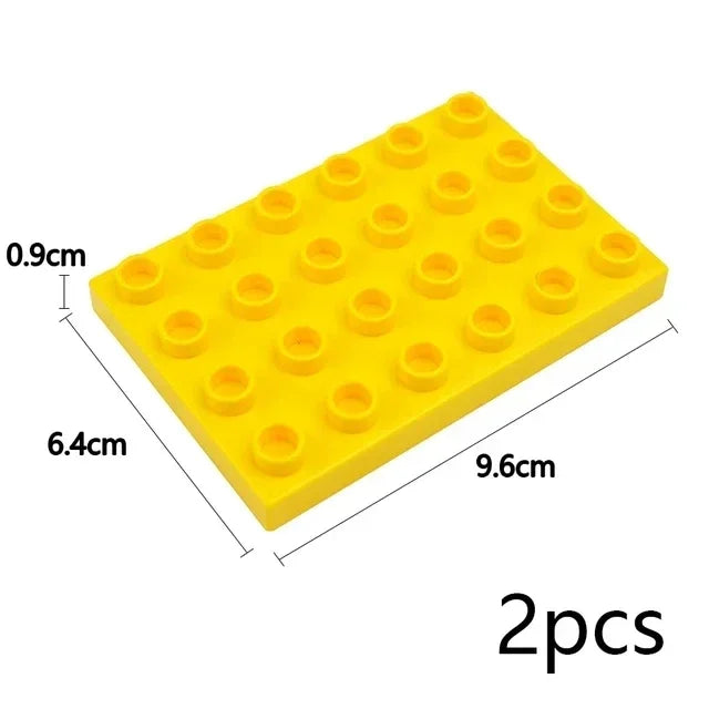 Placa base Duploes de gran tamaño, placas de montaje de ladrillos de 16x16 puntos, partículas grandes, figuras clásicas de animales, bloques de construcción, juguetes para niños