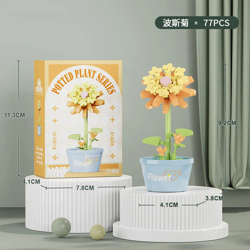 Ramo de flores Mini Diy juguetes de bloques de construcción para niños bloques para adultos Constructor Micro ladrillos conjunto de construcción regalo