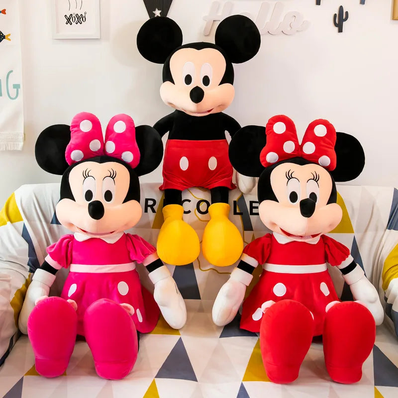 35cm Mickey Mouse juguetes de peluche Kawaii Anime Mickey Minnie relleno modelos de peluche decoración muñecas para niños regalo de cumpleaños