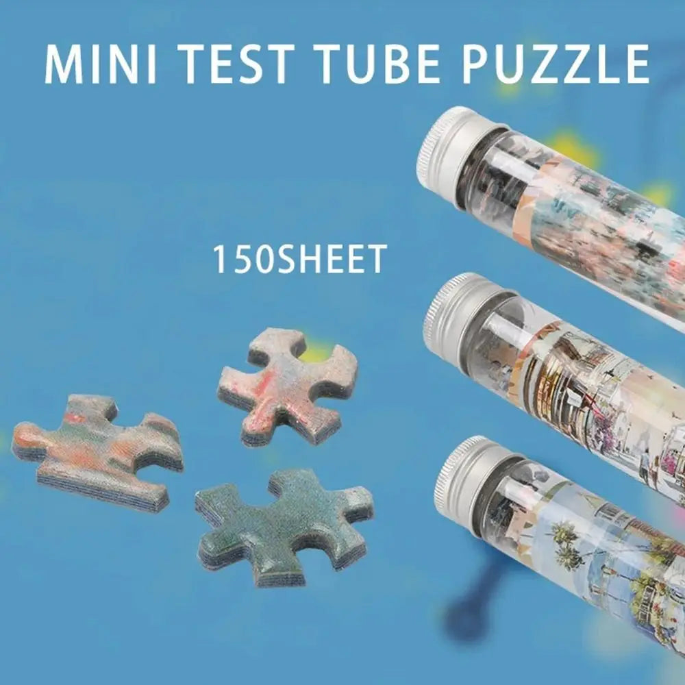 Rompecabezas de pintura al óleo para adultos y niños, Mini tubo de ensayo, regalos, juguetes educativos familiares, 150 piezas por juego
