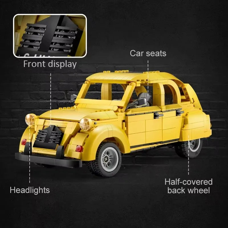 Vehículos técnicos Cada, 1238 Uds., bloques de construcción MOC, ladrillos para adultos 1:12, coches Retro, modelo, juguetes de construcción para niños, regalos
