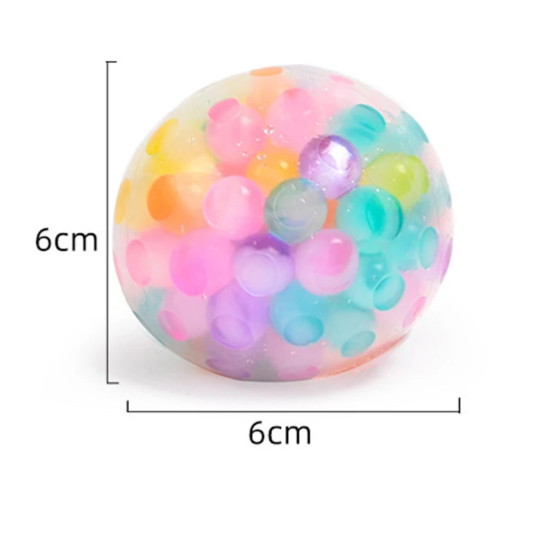 6cm niños exótico pellizco el arco iris cuenta Bola reductora de presión Bola de ventilación juguete de descompresión TPR pellizco Le bola de uva juguetes para adultos