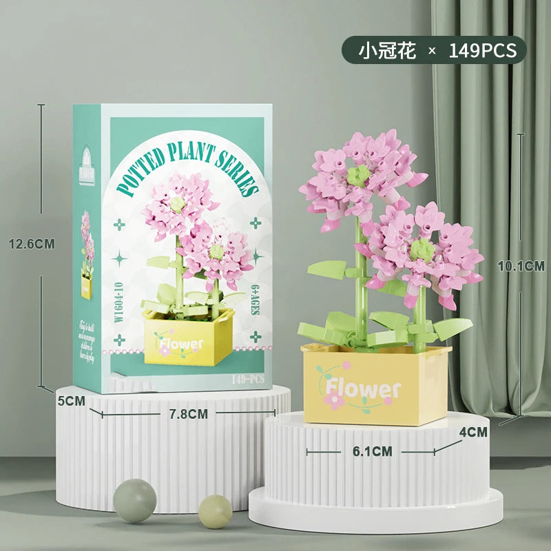 Ramo de flores Mini Diy juguetes de bloques de construcción para niños bloques para adultos Constructor Micro ladrillos conjunto de construcción regalo
