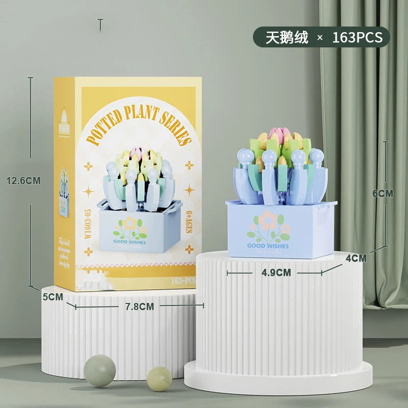 Ramo de flores Mini Diy juguetes de bloques de construcción para niños bloques para adultos Constructor Micro ladrillos conjunto de construcción regalo