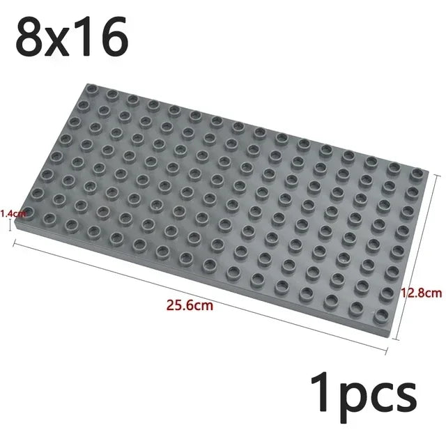 Placa base Duploes de gran tamaño, placas de montaje de ladrillos de 16x16 puntos, partículas grandes, figuras clásicas de animales, bloques de construcción, juguetes para niños