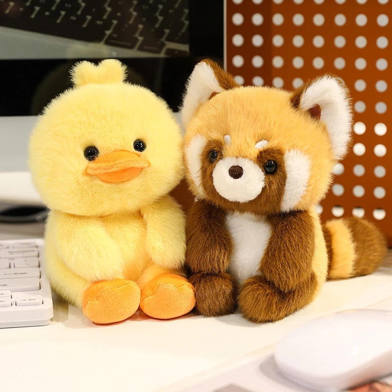 Bonitos animales sentados, Panda rojo, zorro, perezoso, gato, muñecos de peluche suaves, capibara de peluche, cerdo, juguetes para bebés, regalos para niños