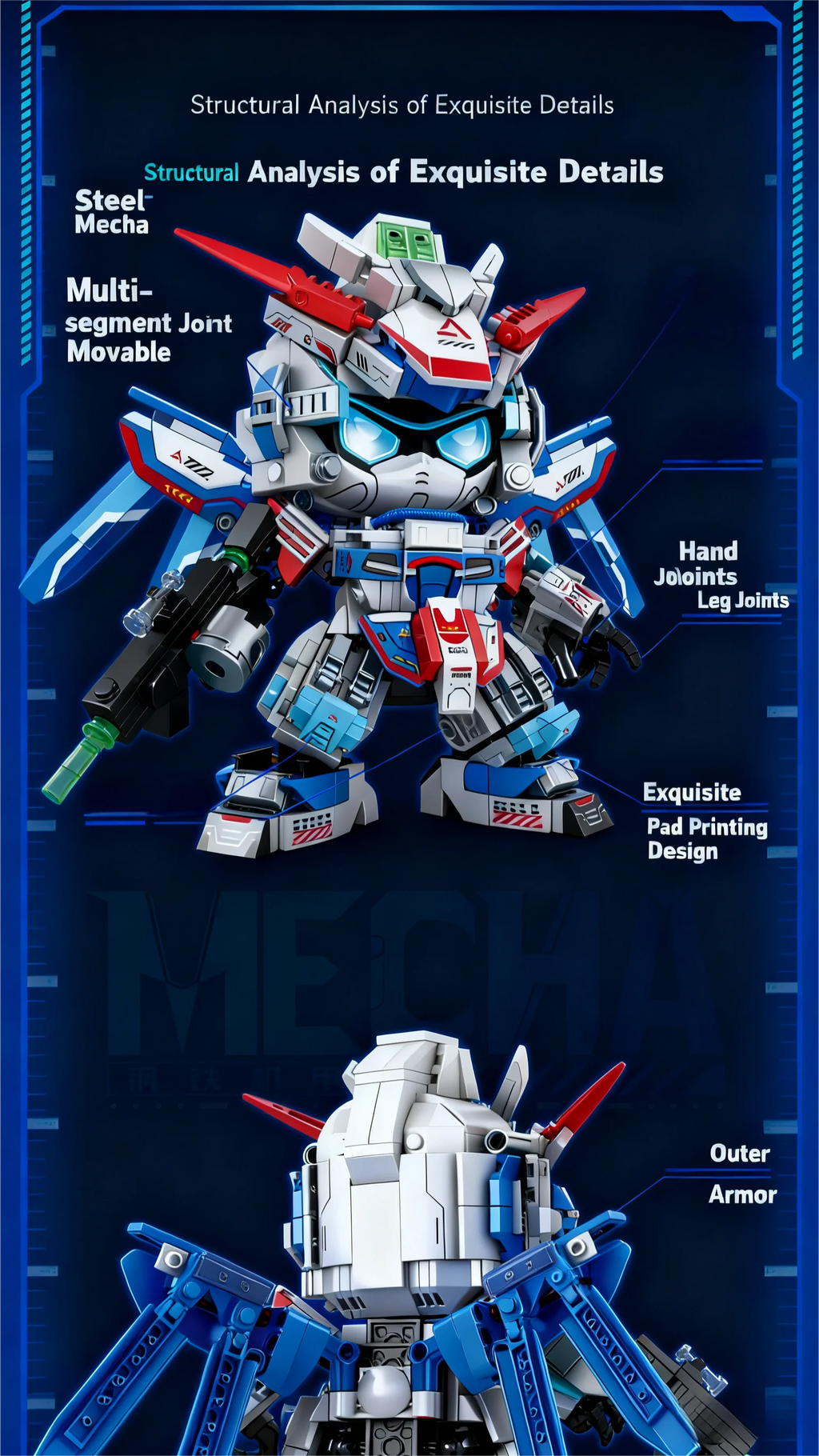 Kit de bloques de construcción de vástago 2025, modelo de robot Mecha DIY, juguetes educativos de construcción para niños de 8 a 12 años, regalo de cumpleaños creativo