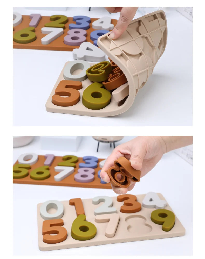 Rompecabezas Abc educativo de silicona, estuche superior y letras más inferiores para regalos, invitados de cumpleaños para niños, niñas, niños en edad preescolar