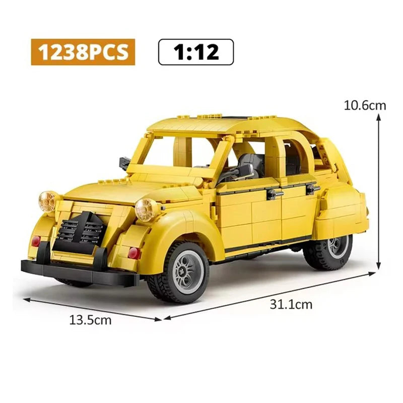 Vehículos técnicos Cada, 1238 Uds., bloques de construcción MOC, ladrillos para adultos 1:12, coches Retro, modelo, juguetes de construcción para niños, regalos