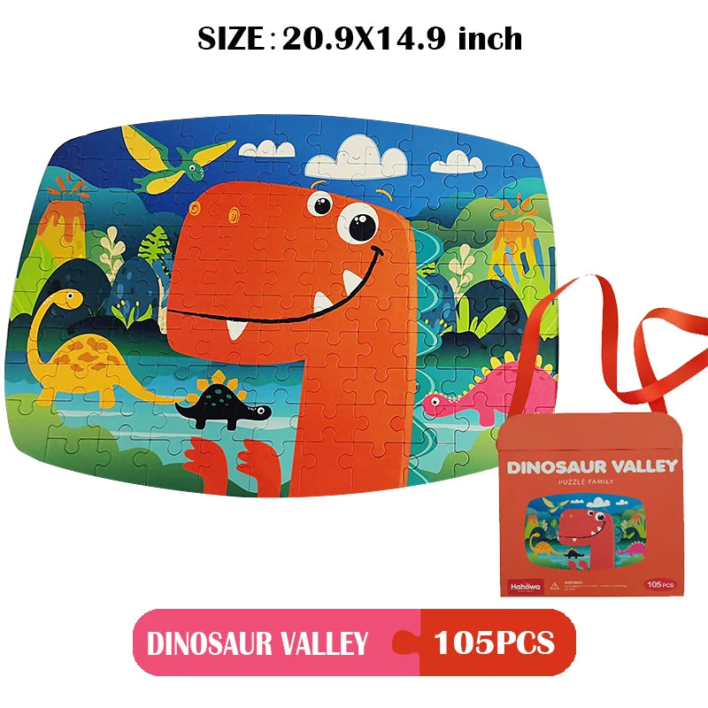 Hahowa-rompecabezas de animales único para niños, juguete con caja de regalo de papel, juegos educativos Montesorri, juguetes, regalos para niños
