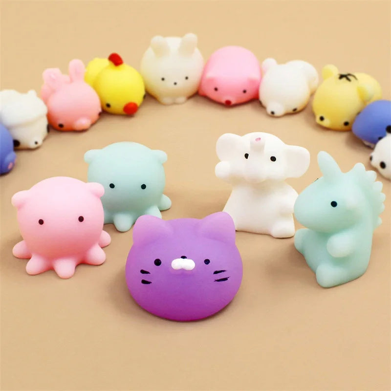 50-5 uds Mochi Squishies Kawaii Anima juguetes blandos para niños pelota antiestrés para apretar favores de fiesta juguetes para aliviar el estrés para cumpleaños