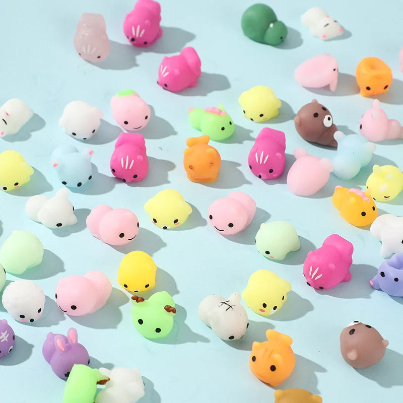 50-5 uds Mochi Squishies Kawaii Anima juguetes blandos para niños pelota antiestrés para apretar favores de fiesta juguetes para aliviar el estrés para cumpleaños