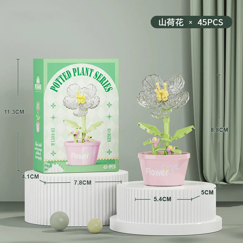 Ramo de flores Mini Diy juguetes de bloques de construcción para niños bloques para adultos Constructor Micro ladrillos conjunto de construcción regalo