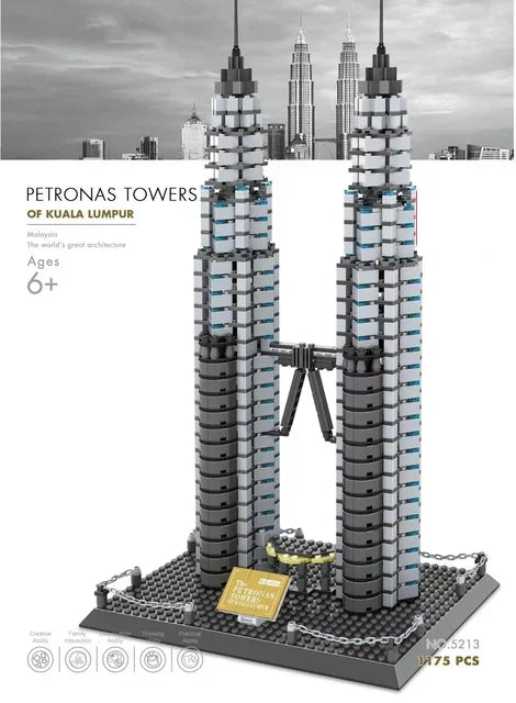 MOC arquitectura de fama mundial Edificio casa de ópera bloques de construcción Villa Savoye puente torre juguete niños cumpleaños regalo de Navidad