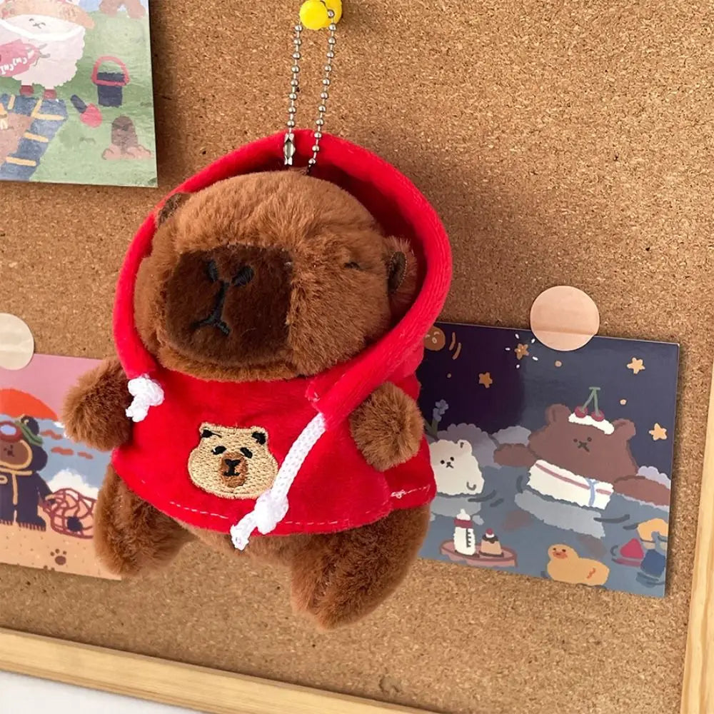 Lindo juguete de peluche de capibara de tamaño pequeño con alas Sudadera con capucha simulación muñeco de capibara juguete esponjoso regalos de cumpleaños