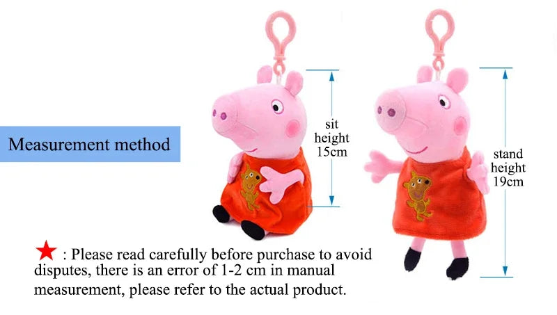 19cm Original Peppa Pig juguetes de peluche George Eddie Bear Mr dinosaurio figura de Anime juguetes de peluche niños juguete de regalo de Navidad