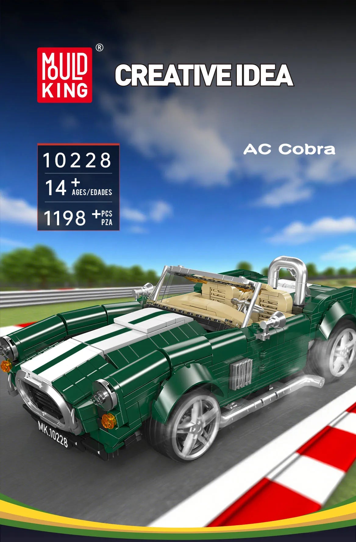 Mould King 10228 AC Cobra, bloques de construcción, 1198 Uds., vehículo urbano, modelo de coche técnico, juego de juguetes de exhibición de escritorio para adultos y niños, regalo