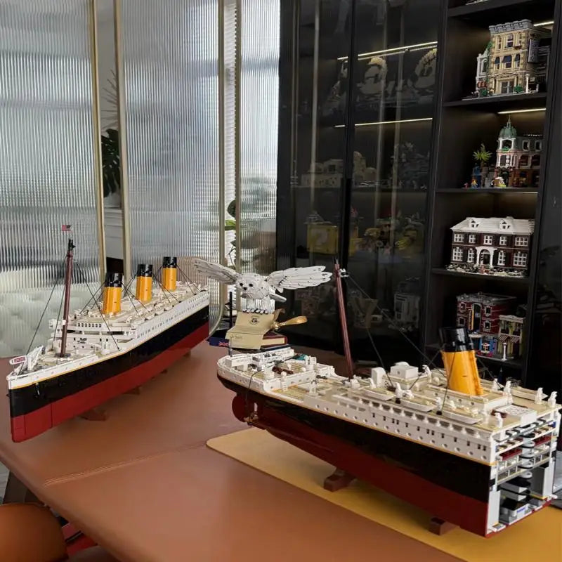 9090 Uds. Barco de crucero grande, barco de vapor, modelo Titanic, bloques de construcción, decoración de escritorio, regalos de cumpleaños Diy compatibles 10294