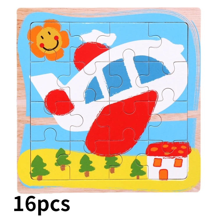Rompecabezas de madera para niños de 2, 3, 4 y 5 años, juguetes para niños, juego de juguetes educativos para preescolar, rompecabezas de animales para niños y niñas, 9/16