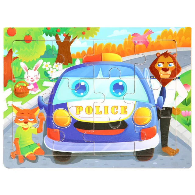 Rompecabezas 3D Montessori de 30 piezas económico, rompecabezas de madera con animales de dibujos animados, juego de mesa, juguetes educativos para niños, regalos