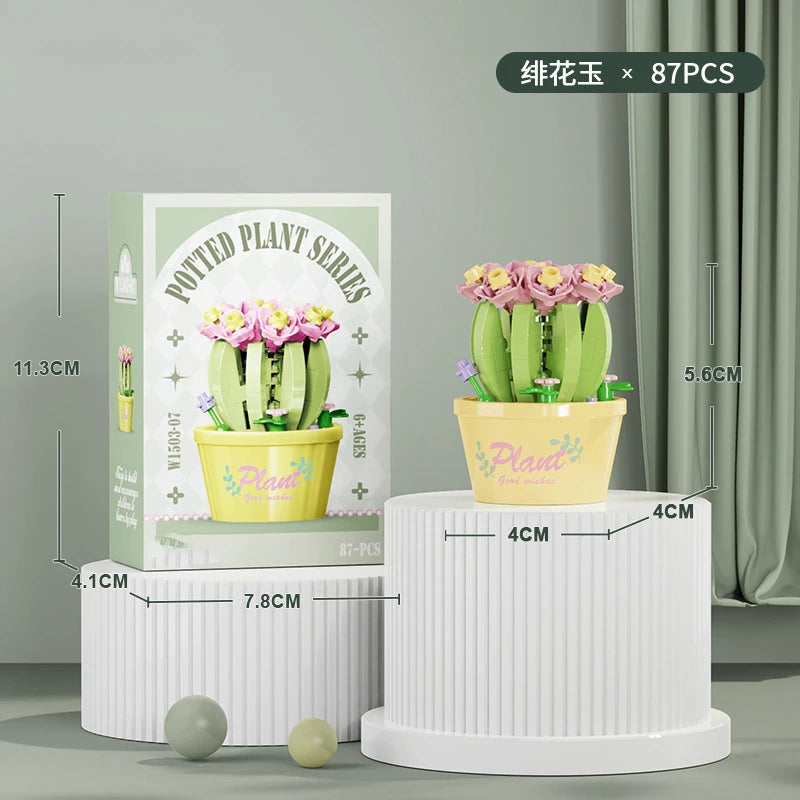 Ramo de flores Mini Diy juguetes de bloques de construcción para niños bloques para adultos Constructor Micro ladrillos conjunto de construcción regalo